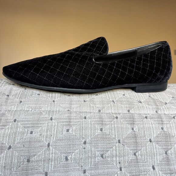 Giorgio Brutini Chatwal Quilted Black Velvet Casual Loafer Shoes Slippers Men 12 - Picture 1 of 13